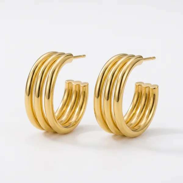 Gold_Triple_Row_Open_Hoop_Earrings_for_Women