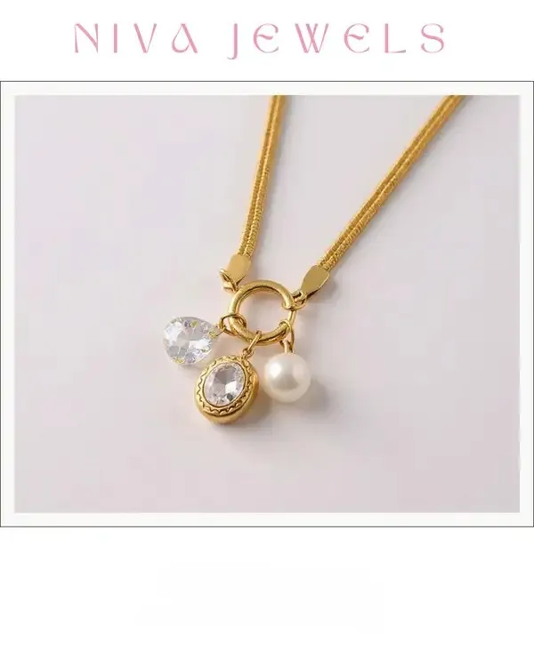 Gold_Stainless_Steel_Pearl_Stone_Pendant_Necklace_For_Women