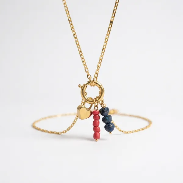 Gold_Stainless_Steel_Heart_Charm_Necklace_For_Women