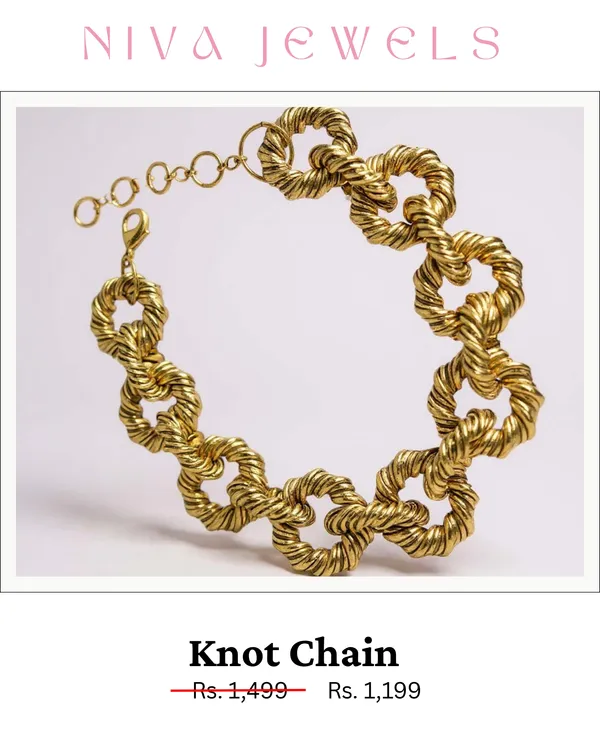 Gold_Electroplated_Knot_Link_Chain_Necklace