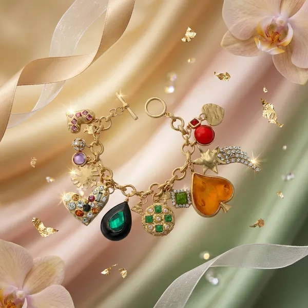 Multicolour_Electroplated_Heart_Stone_Charm_Bracelet_For_Women