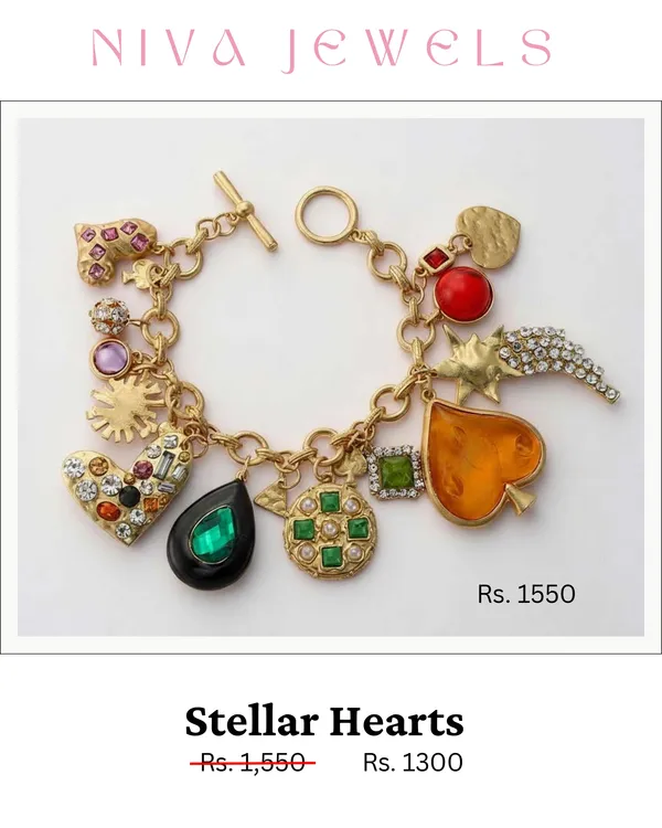 Multicolour_Electroplated_Heart_Stone_Charm_Bracelet_For_Women