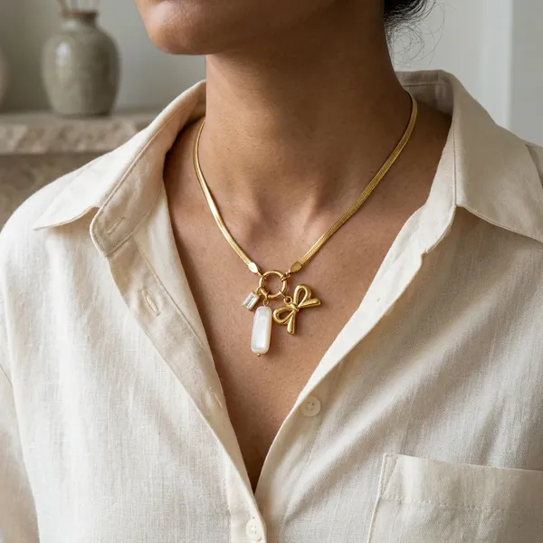 Gold_Electroplated_Bow_Pendant_Chain_Necklace_For_Women