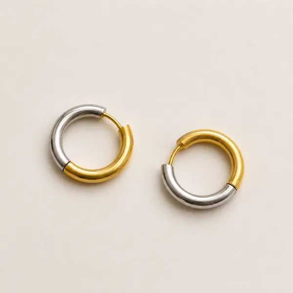 Two-Tone_Chunky_Round_Huggie_Hoop_Earrings_for_Women
