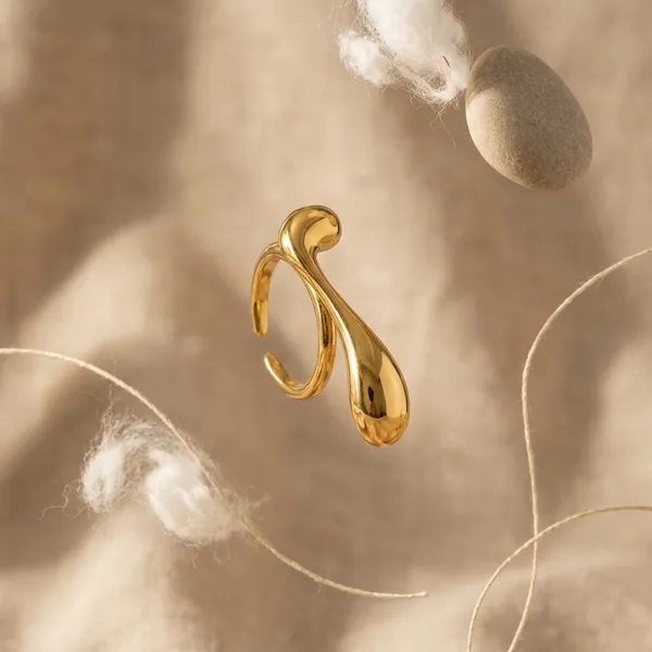 Gold_Stainless_Steel_Wave_Open_Band_Ring_For_Women