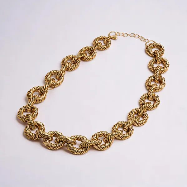 Gold_Electroplated_Knot_Link_Chain_Necklace