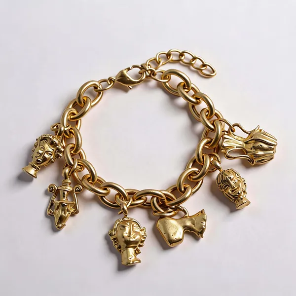 Gold_Stainless_Steel_Chunky_Charm_Bracelet_For_Women