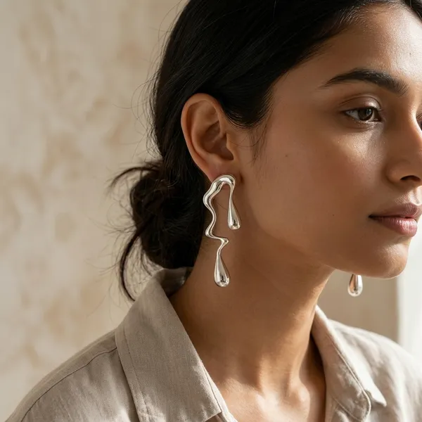 Silver_Stainless_Steel_Wave_Hoop_Earrings_For_Women