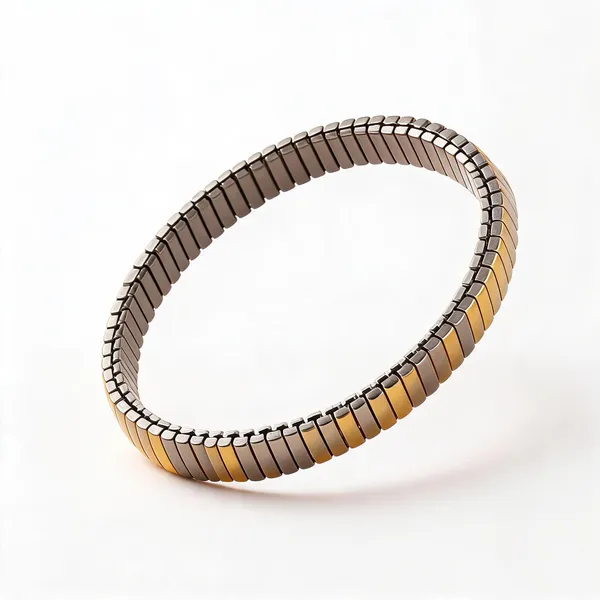 Gold_Silver_Two_Tone_Steel_Rectangular_Link_Bracelet_For_Unisex