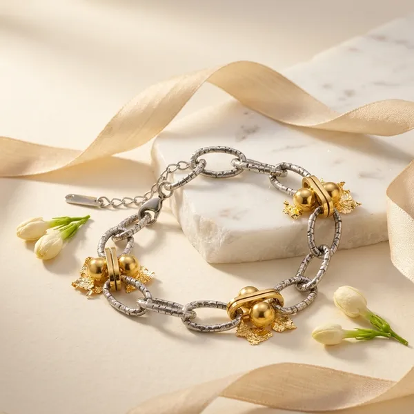 Gold_Silver_Stainless_Steel_Oval_Link_Bracelet_For_Women
