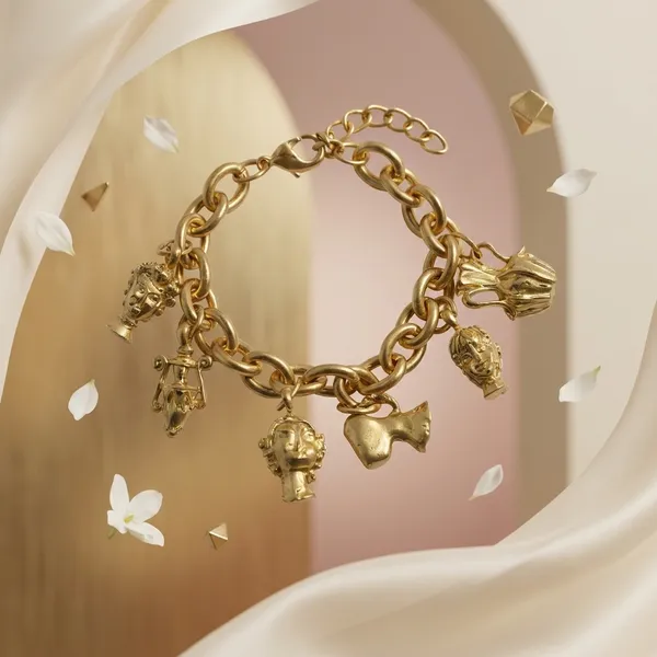 Gold_Stainless_Steel_Chunky_Charm_Bracelet_For_Women