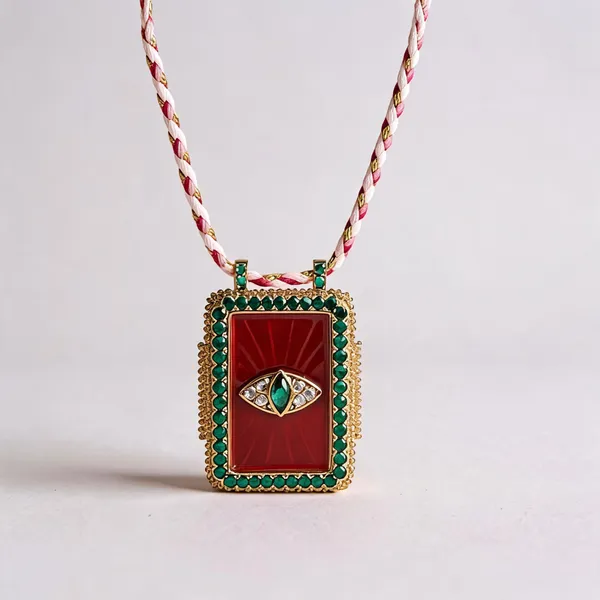 Gold_Electroplated_Red_Eye_Motif_Pendant_Necklace_For_Women