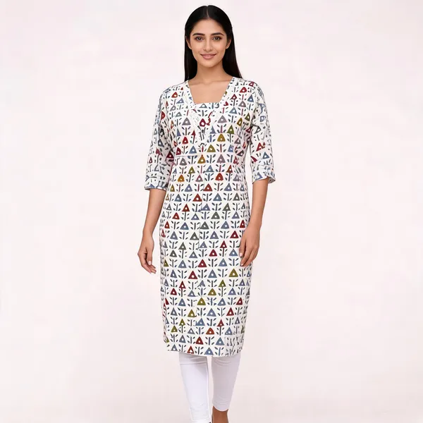 White_Cotton_Printed_Straight_Fit_Kurti_For_Women