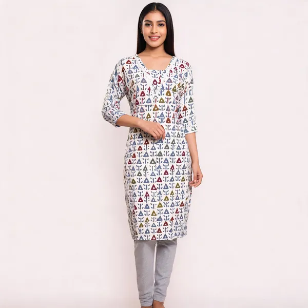 White_Cotton_Printed_Straight_Fit_Kurti_For_Women