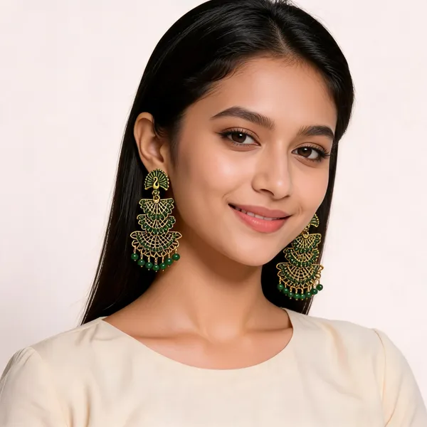 Green_Gold_Toned_Peacock_Enamel_Chandbali_Earrings_For_Women