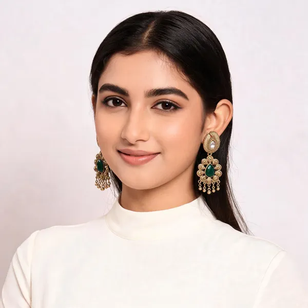 Green_Gold_Toned_Peacock_Design_Stone_Jhumki_Earrings_For_Women
