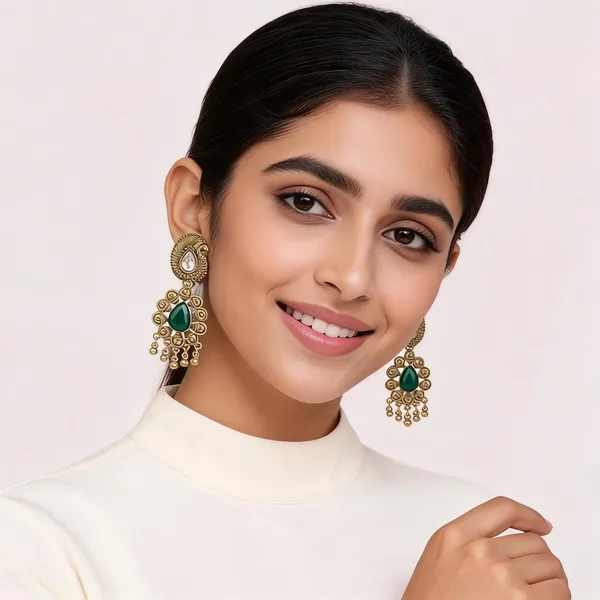 Green_Gold_Toned_Peacock_Design_Stone_Jhumki_Earrings_For_Women