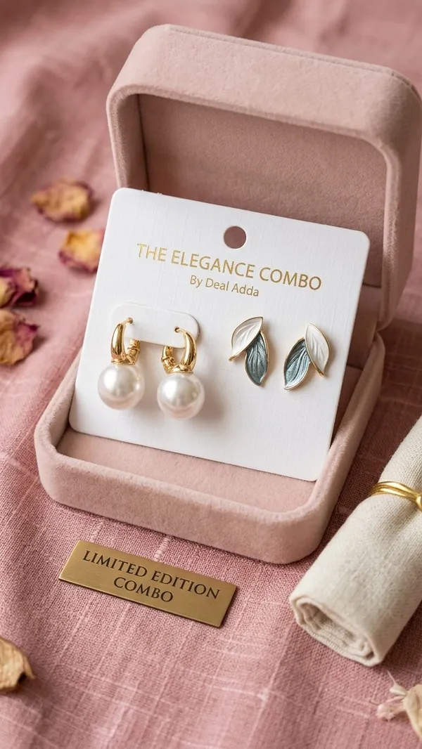Elegant_Pearl_&_Leaf_Earring_Combo