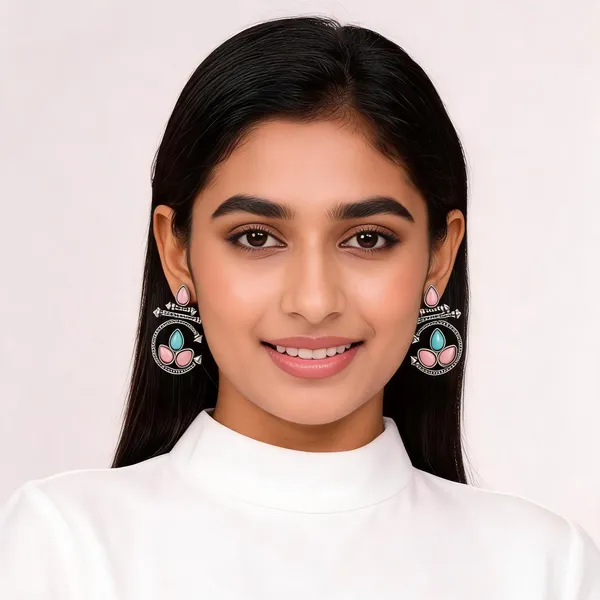 Oxidised_Silver_Multicolor_Stone_Tribal_Drop_Earrings_For_Women