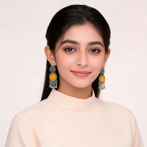 Silver_Oxidised_Yellow_Stone_Peacock_Drop_Earrings_For_Women