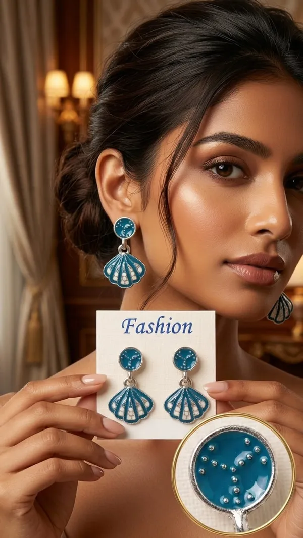 DealAddaa_Gold_Plated_Ocean_Blue_Enamel_Petal_Drop_Earrings_for_Women_&_Girls_|_Lightweight_Designer_Dangle_Earrings_|_Party,_Casual_&_Festive_Wear
