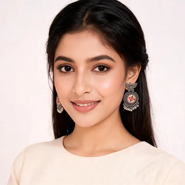 Silver_Oxidized_Metal_Butterfly_Floral_Round_Drop_Jhumki_Earrings_For_Women