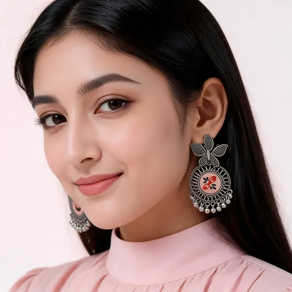 Silver_Oxidized_Metal_Butterfly_Floral_Round_Drop_Jhumki_Earrings_For_Women