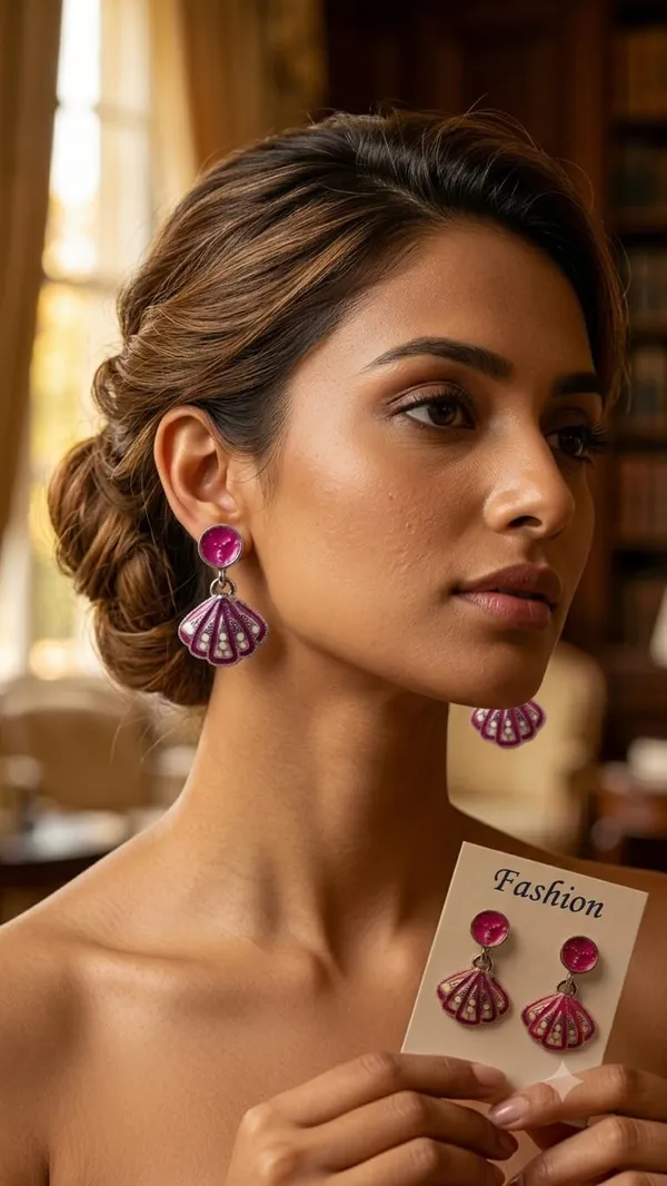 DealAddaa_Gold_Plated_Pink_Enamel_Petal_Drop_Earrings_for_Women_&_Girls_|_Lightweight_Designer_Dangle_Earrings_|_Party,_Casual_&_Festive_Wear