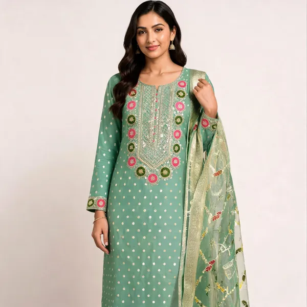 Cotton_Ethnic_Solid_Green_Suit_Material