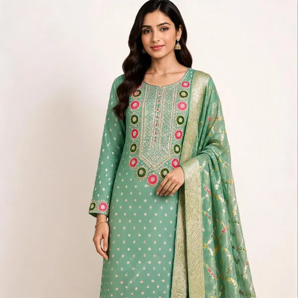 Cotton_Ethnic_Solid_Green_Suit_Material