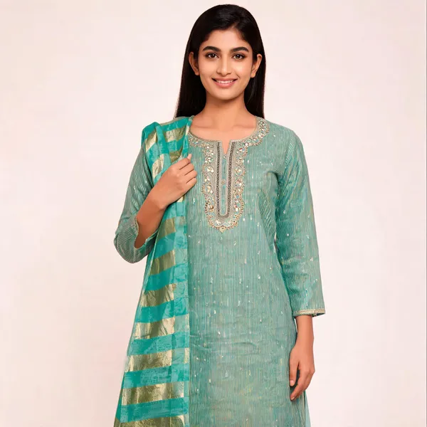 Cotton_Ethnic_Solid_Green_Unstitched_Suit_Material