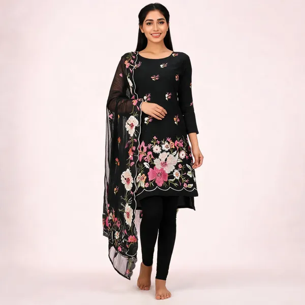 Black_Silk_Floral_Embroidered_Unstitched_Salwar_Suit_Material_For_Women