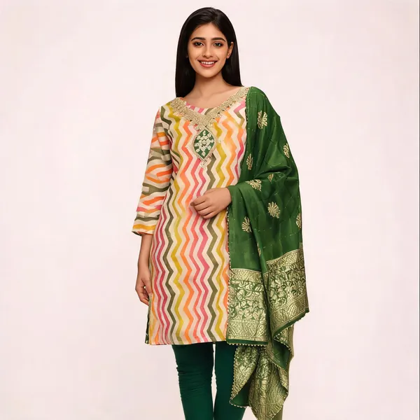 Silk_Ethnic_Printed_Green_Salwar_Suit_Material