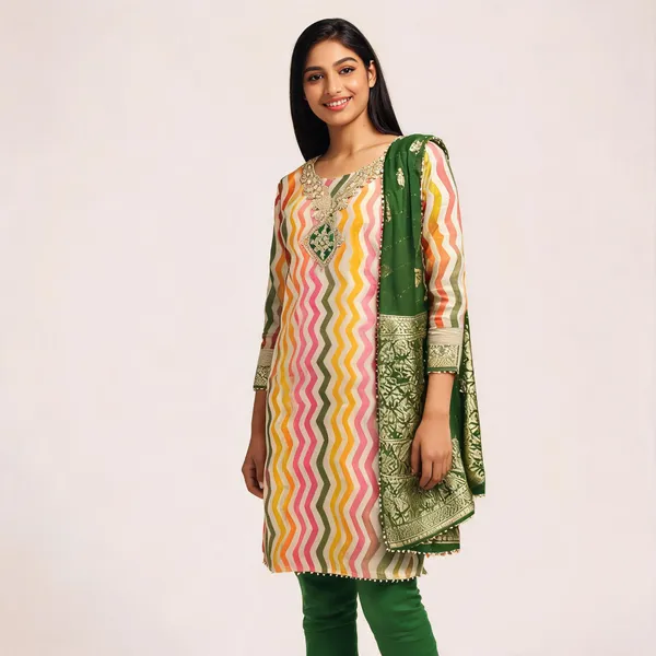 Silk_Ethnic_Printed_Green_Salwar_Suit_Material