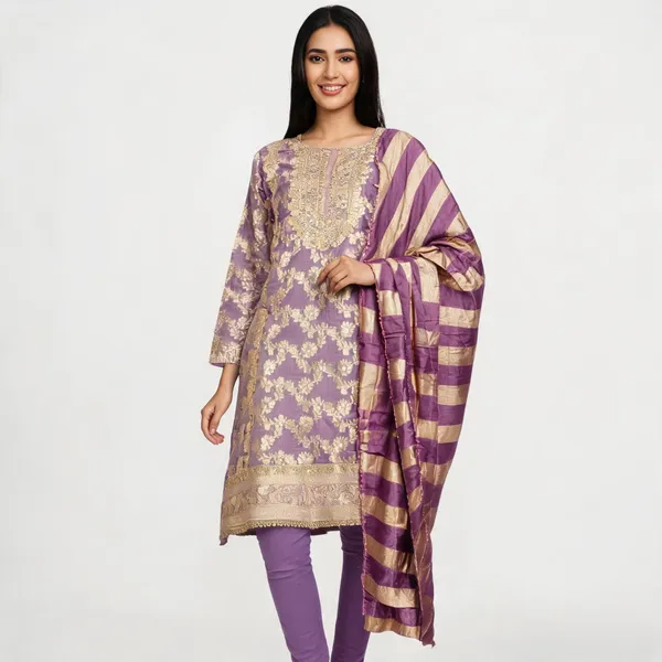 Purple_Silk_Floral_Printed_Salwar_Suit_Material_For_Women