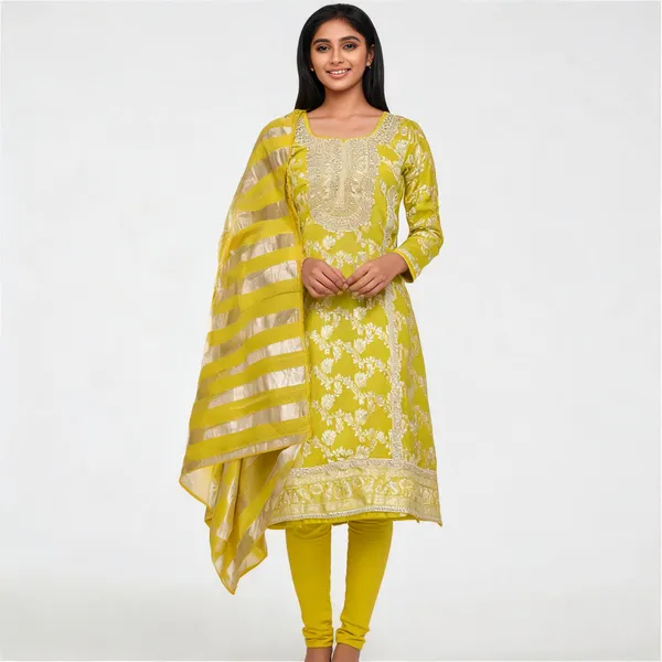 Silk_Festive_Floral_Brocade_Zari_Yellow_Salwar_Suit_Material