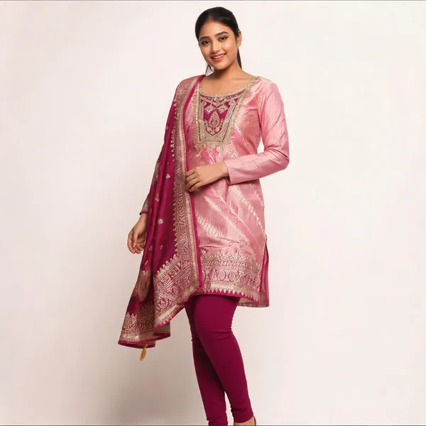 Pink_Pure_Silk_Solid_Unstitched_Kurta_And_Churidar_Material_For_Women