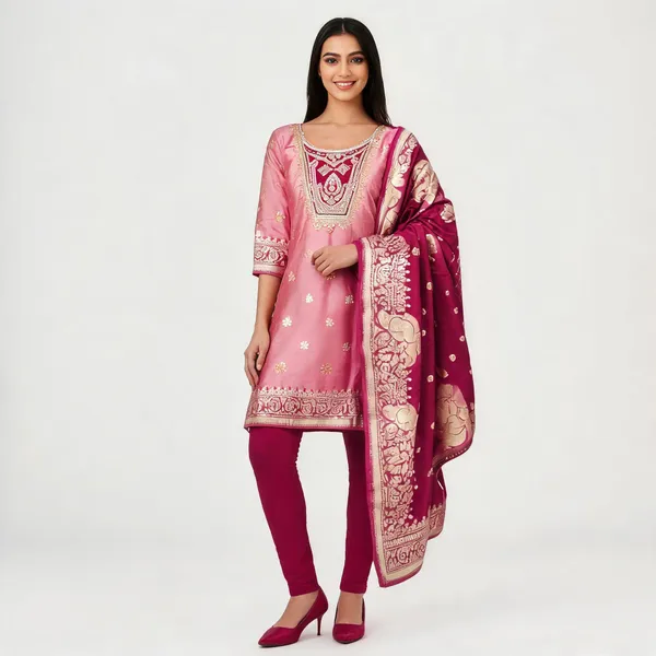 Pink_Pure_Silk_Solid_Unstitched_Kurta_And_Churidar_Material_For_Women