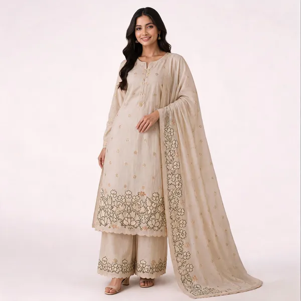 Linen_Ethnic_Embroidered_Green_Beige_Salwar_Suit_Material