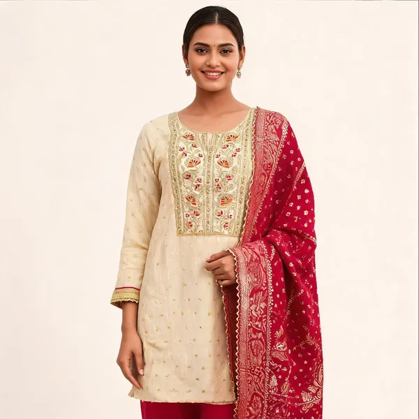 Banarasi_Jacquard_Festive_Zari_Woven_Red_Suit_Material