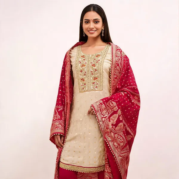 Banarasi_Jacquard_Festive_Zari_Woven_Red_Suit_Material
