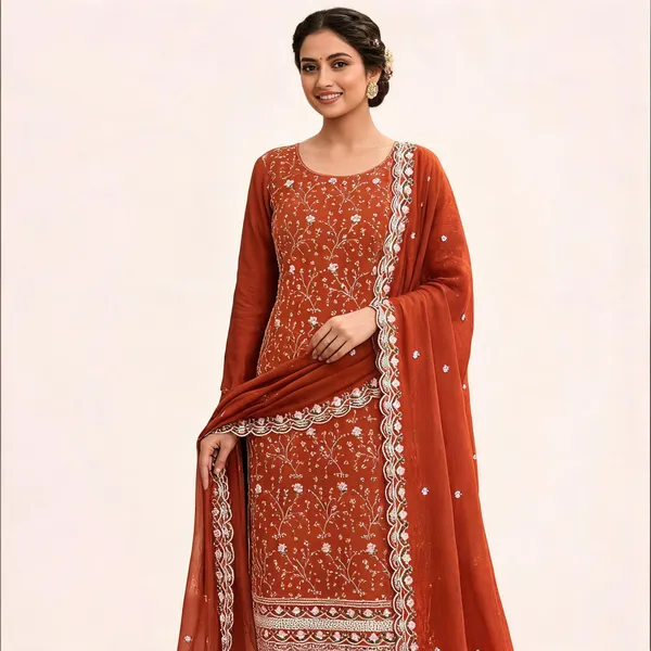 Silk_Festive_Floral_Embroidered_Orange_Suit_Material