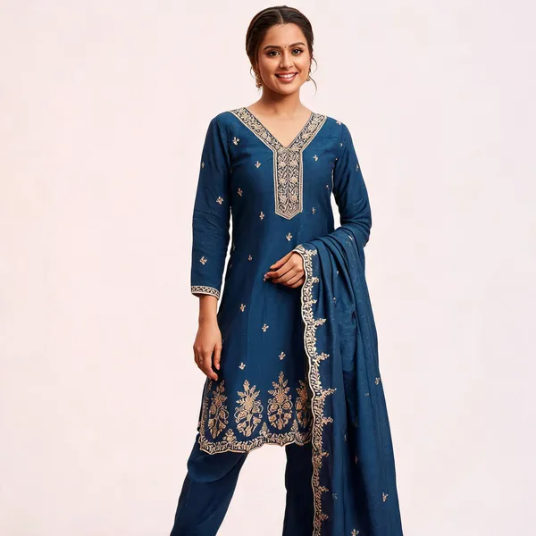 Blue_Silk_Embroidered_Unstitched_Suit_Material_For_Women