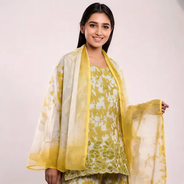Yellow_Silk_Floral_Print_Unstitched_Suit_Material_For_Women