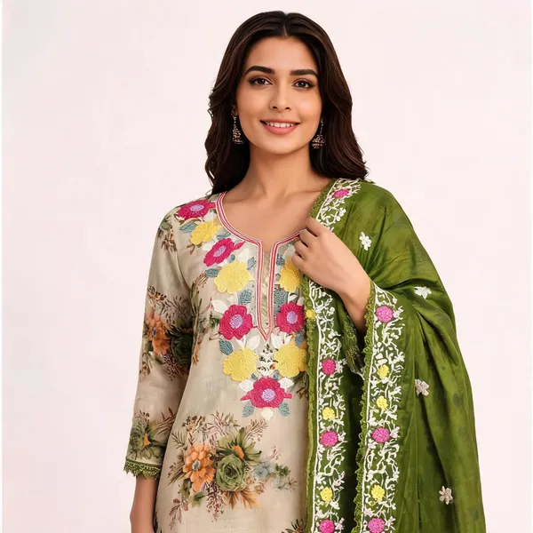 Green_Silk_Floral_Embroidered_Unstitched_Suit_Material_For_Women