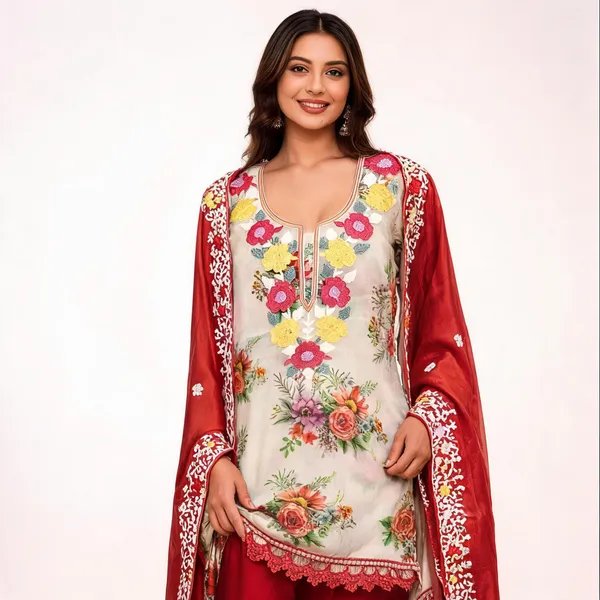Red_Silk_Floral_Embroidered_Unstitched_Suit_Material_For_Women