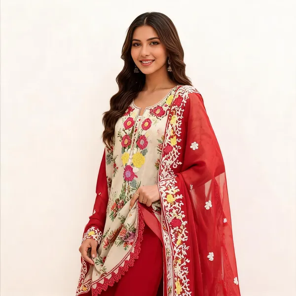Red_Silk_Floral_Embroidered_Unstitched_Suit_Material_For_Women