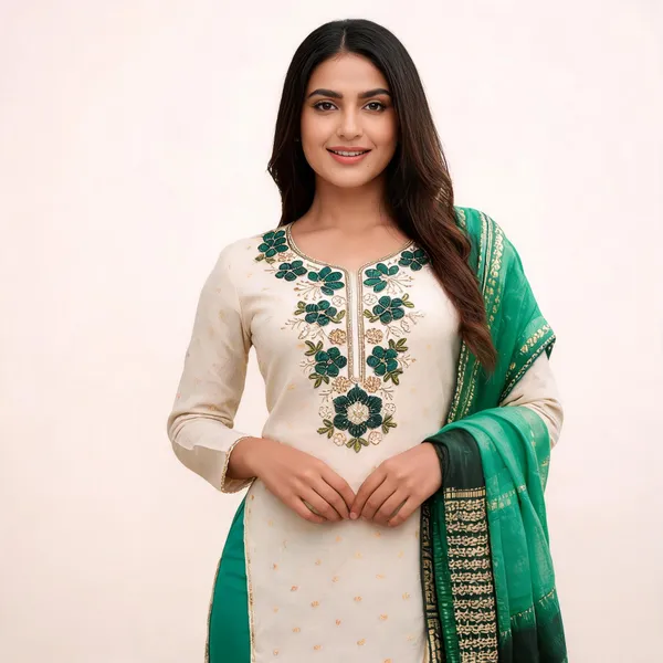 Green_Silk_Floral_Embroidered_Unstitched_Suit_Material_For_Women