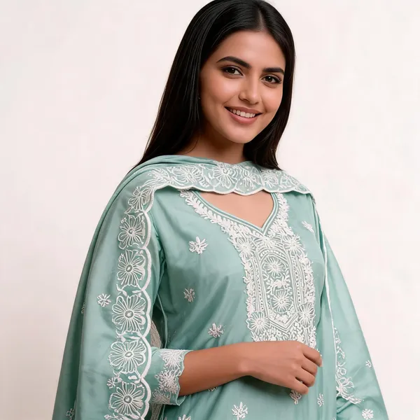 Blue_Cotton_Floral_Embroidered_Unstitched_Suit_Material_For_Women