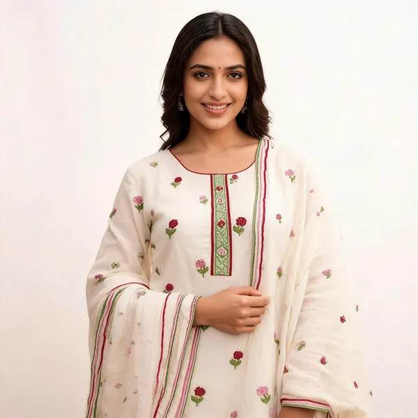 White_Cotton_Floral_Embroidered_Unstitched_Suit_Material_For_Women